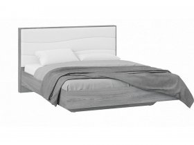 Кровать двуспальная 1,6 м «Миранда» Тип 1 (Дуб Гамильтон/Белый глянец) в Барышево - baryshevo.mebel-nsk.ru | фото