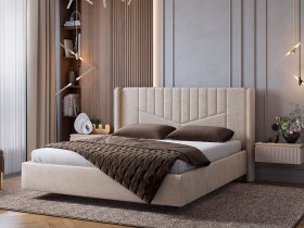 Кровать двуспальная 1,6м Диор (кашемир суфле (велюр)) в Барышево - baryshevo.mebel-nsk.ru | фото