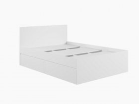 Кровать двуспальная с ящиками 1,4м Мадера-М1400 (белый) в Барышево - baryshevo.mebel-nsk.ru | фото