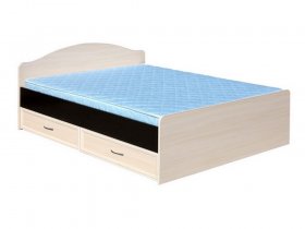 Кровать  двуспальная с ящиками 1,6м-1 (круглая спинка) в Барышево - baryshevo.mebel-nsk.ru | фото