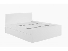 Кровать двуспальная с ящиками 1,6м Мадера-М1600 (белый) в Барышево - baryshevo.mebel-nsk.ru | фото