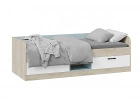 Кровать комбинированная «Оливер» Тип 1 401.003.000 (дуб крафт серый/белый/серо-голубой) в Барышево - baryshevo.mebel-nsk.ru | фото