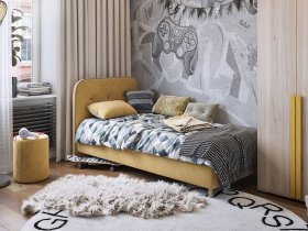 Кровать односпальная Лео 0,9 м в Барышево - baryshevo.mebel-nsk.ru | фото