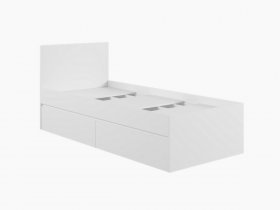 Кровать односпальная с ящиками 0,9м Мадера-М900 (белый) в Барышево - baryshevo.mebel-nsk.ru | фото