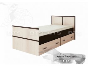 Кровать односпальная с ящиками 0,9м Сакура (BTS) в Барышево - baryshevo.mebel-nsk.ru | фото