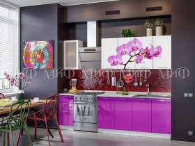 Кухонный гарнитур Орхидея (фиолетовый) в Барышево - baryshevo.mebel-nsk.ru | фото