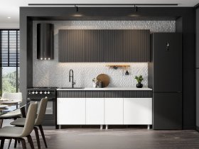 Кухонный гарнитур София (2,0м) (бланж/графит матовый) в Барышево - baryshevo.mebel-nsk.ru | фото