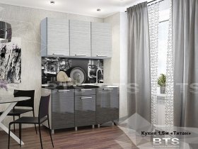 Кухонный гарнитур Титан 1,5 м в Барышево - baryshevo.mebel-nsk.ru | фото