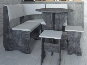 Кухонный уголок Лотос  (цемент темный к/з White) в Барышево - baryshevo.mebel-nsk.ru | фото