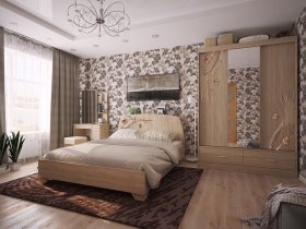 Модульная спальня Виктория-1 (дуб сонома) в Барышево - baryshevo.mebel-nsk.ru | фото