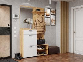 Прихожая Монтана (дуб крафт золотой/белый) в Барышево - baryshevo.mebel-nsk.ru | фото