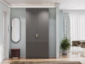 Шкаф двухстворчатый Эккервуд (Нью) (графит) в Барышево - baryshevo.mebel-nsk.ru | фото