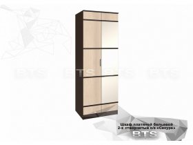 Шкаф двухстворчатый с зеркалом платяной-бельевой Сакура (BTS) в Барышево - baryshevo.mebel-nsk.ru | фото