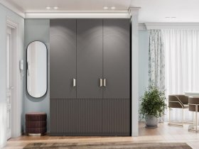 Шкаф трехстворчатый Эккервуд (Нью) (графит) в Барышево - baryshevo.mebel-nsk.ru | фото