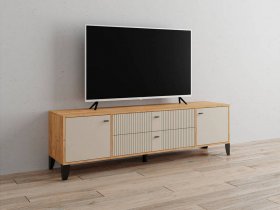 Тумба под ТВ Парус-10 (дуб крафт золотой/сантьяго софт) в Барышево - baryshevo.mebel-nsk.ru | фото