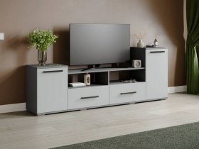 Тумба под ТВ Парус-2 (графит серый/серый камень) в Барышево - baryshevo.mebel-nsk.ru | фото
